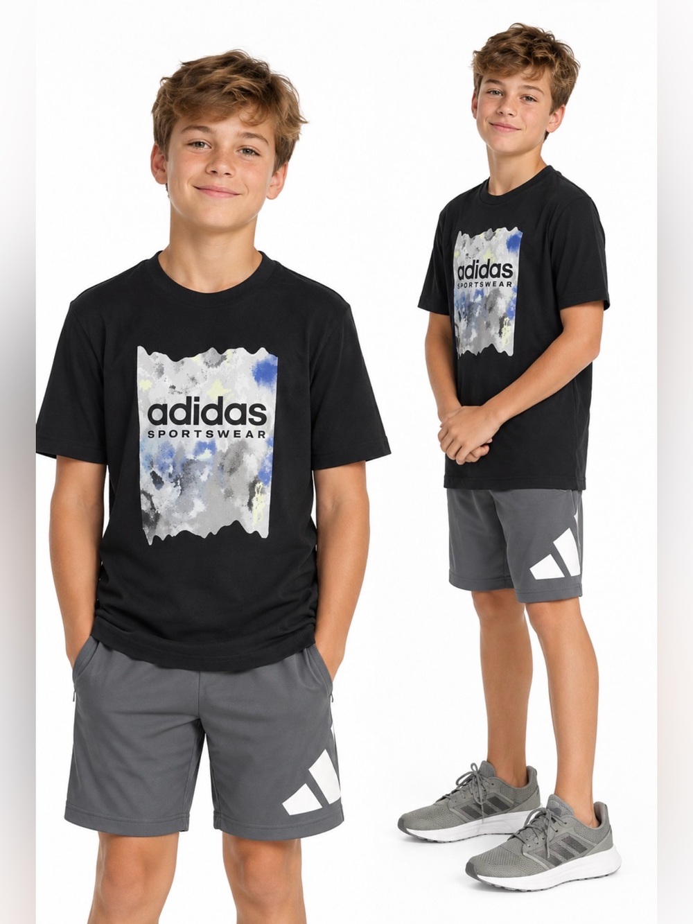 adidas Sportswear Graphic Tee in Black Large NWT